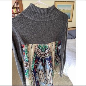 grey turtleneck with beautiful pleated back